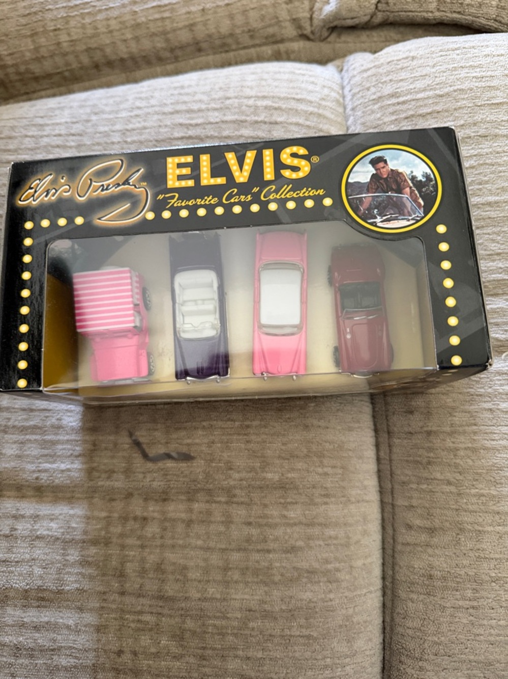 ELVIS VINTAGE Collectible Car Set with Pink, Purple and Red Mini Cars - Picture 2 of 7